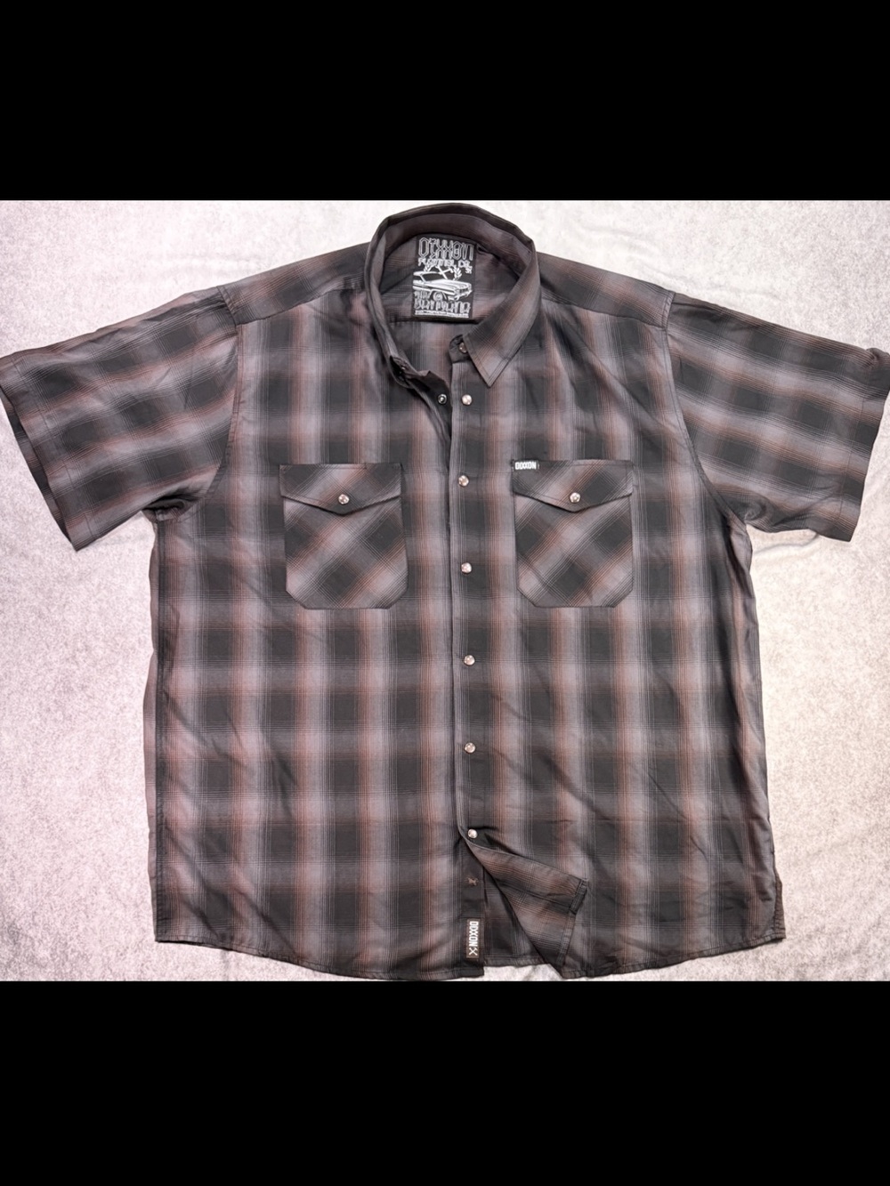 Dixxon Flannel Co Santana Black Brown Gray Plaid Pearl Snap Mens 3XL
